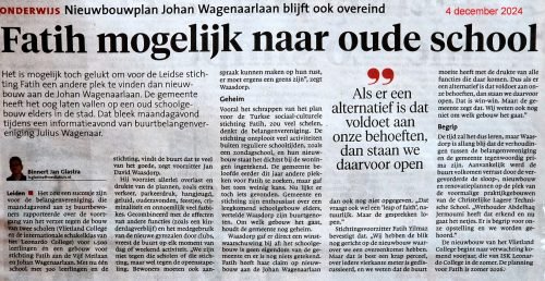 20241104-Leidsche-Dagblad-Stichting-Fatih-mogelijk-naar-oud-school-als-nieuwe-onderkomen-scaled